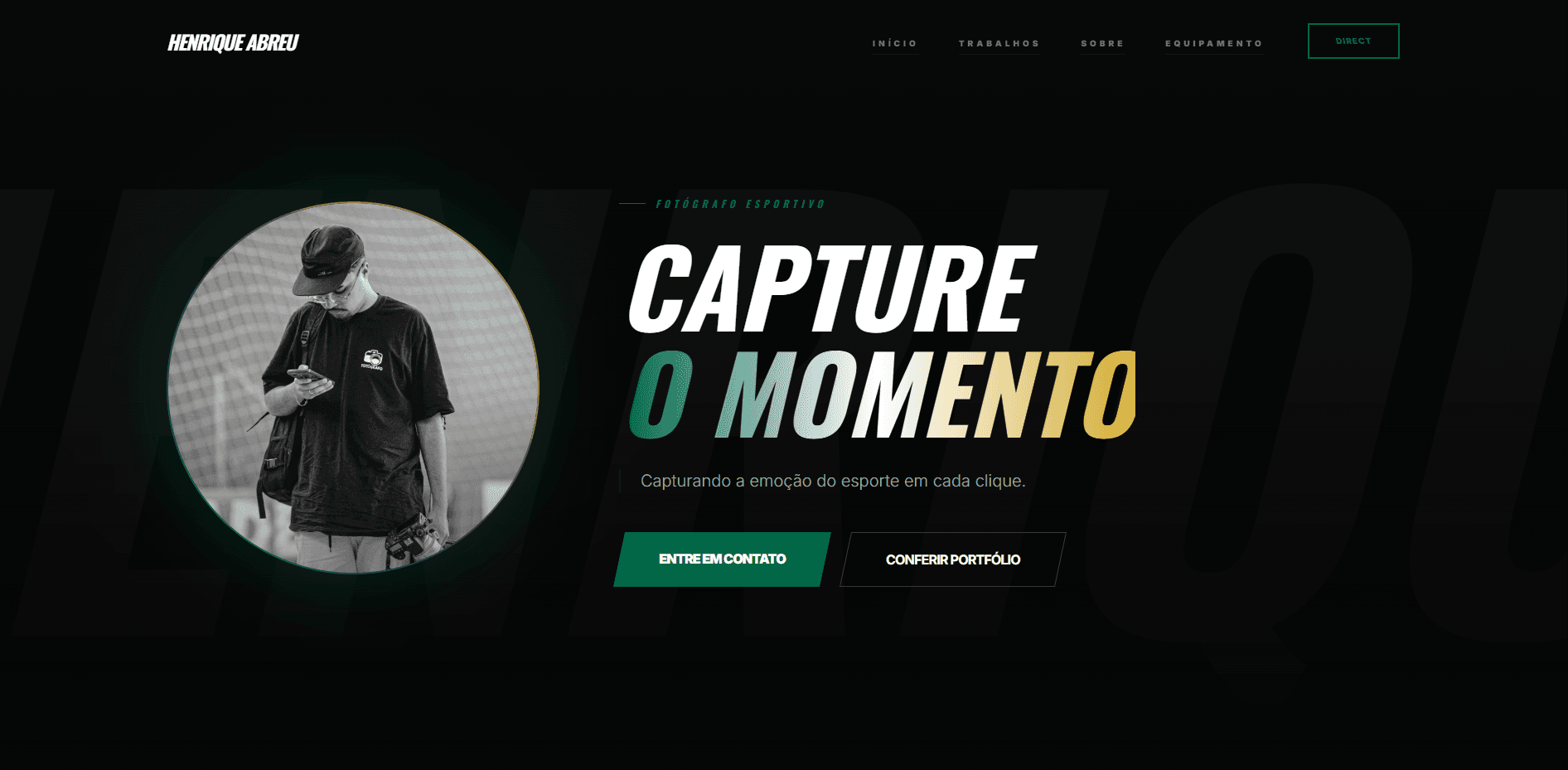 Screenshot do projeto Fotografia esportiva